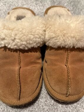 UGG Chestnut Shearling-Lined Slip-On Slippers